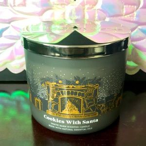 Bath And Body Works 3wickcandle Cookies with Santa